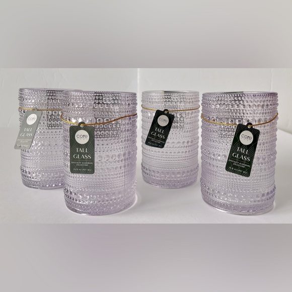 Core Home Purple Bubble Drinking Glass 14.8 ounces 4 count NWT - Picture 4 of 5
